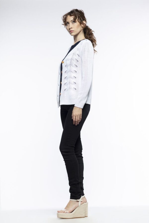 7840-CAR Chaqueta cardigan cinta espiga - Imagen 3
