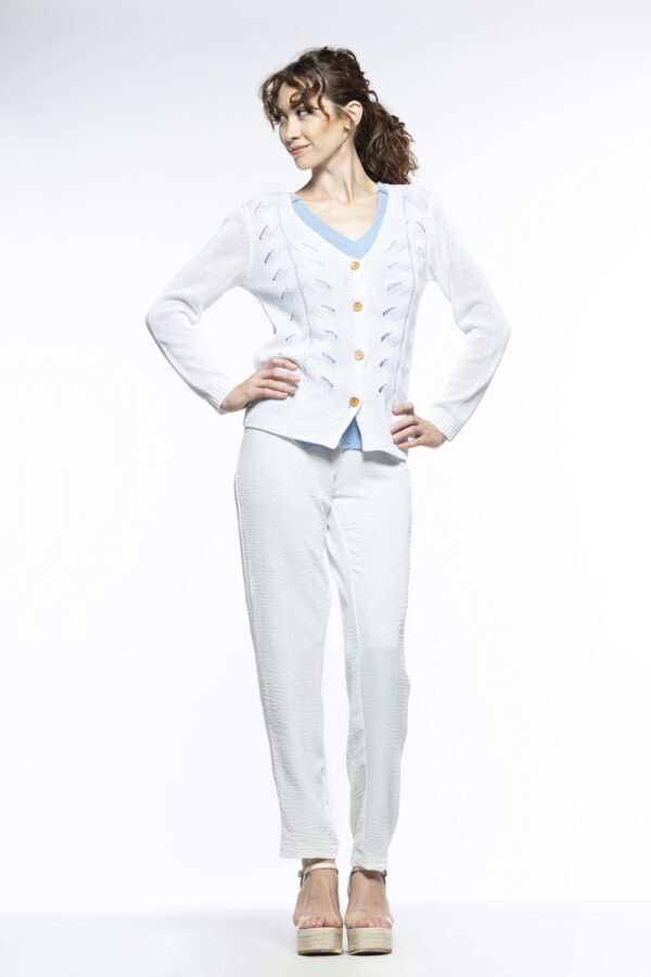 7840-CAR Chaqueta cardigan cinta espiga - Imagen 4