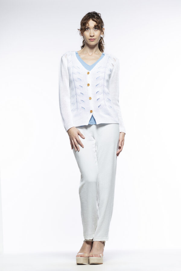 7840-CAR Chaqueta cardigan cinta espiga - Imagen 6