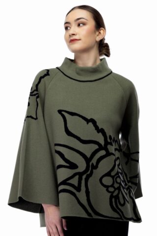 8747-BA Suéter Oversize una rosa