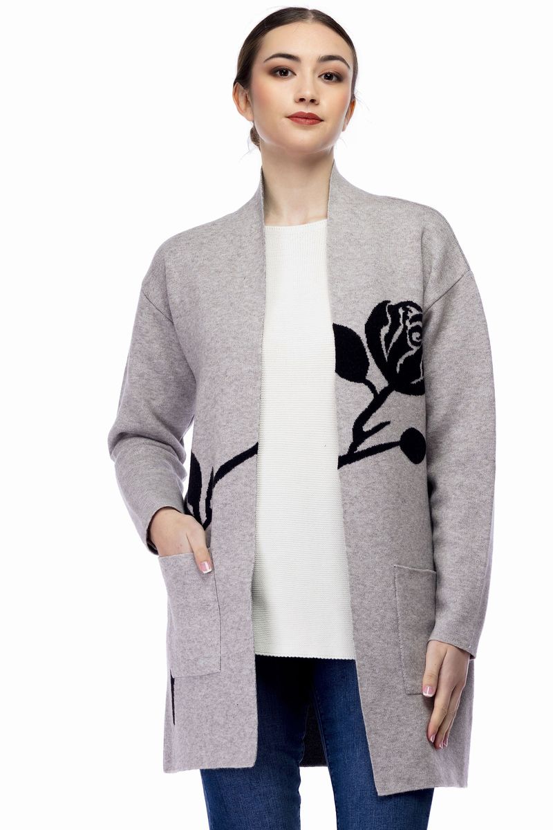 8748-CH Chaqueta bolsillos una rosa